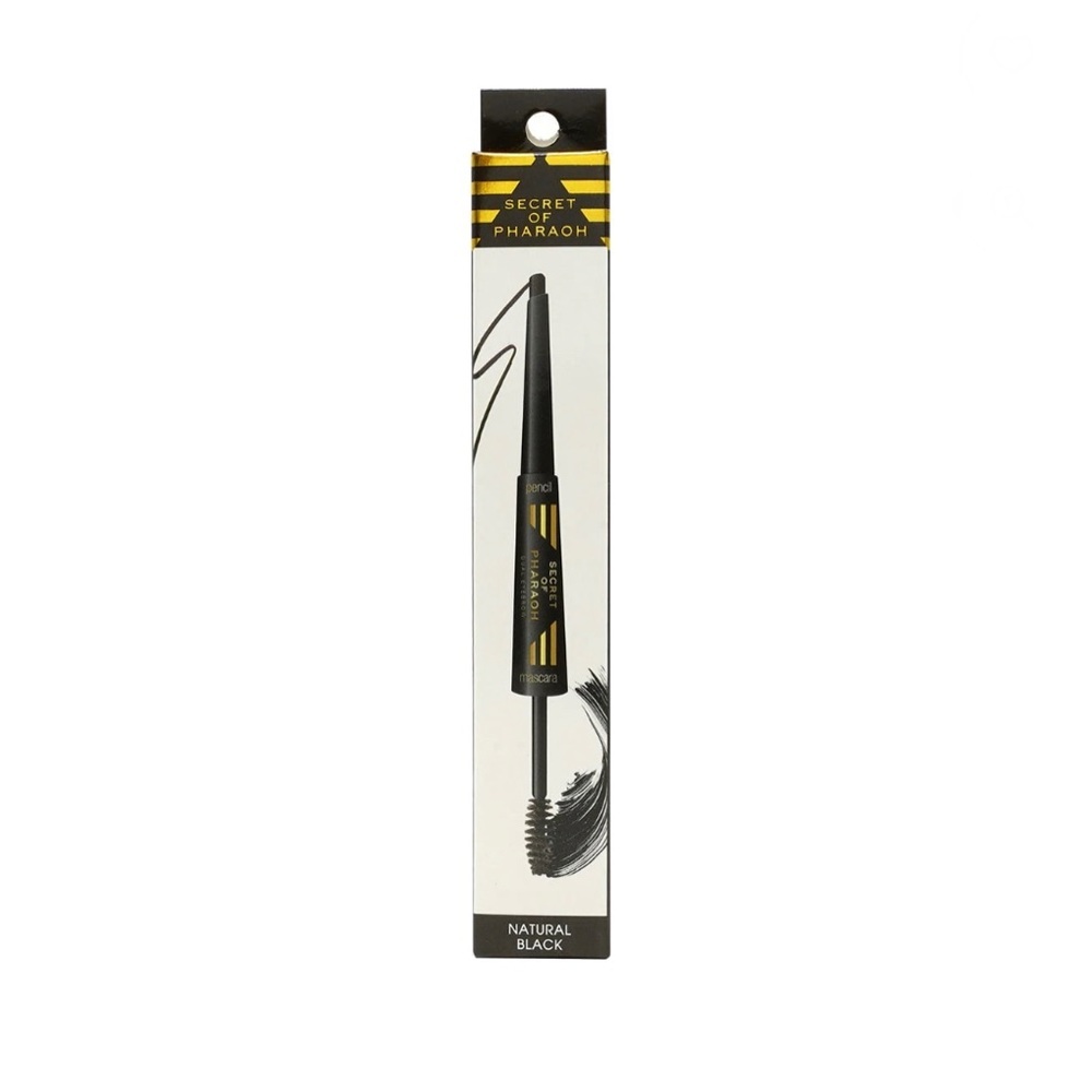 EBIN Secret of Pharaoh Dual Eyebrow - Pencil & Mascara Duo - "NATURAL BLACK" NIB